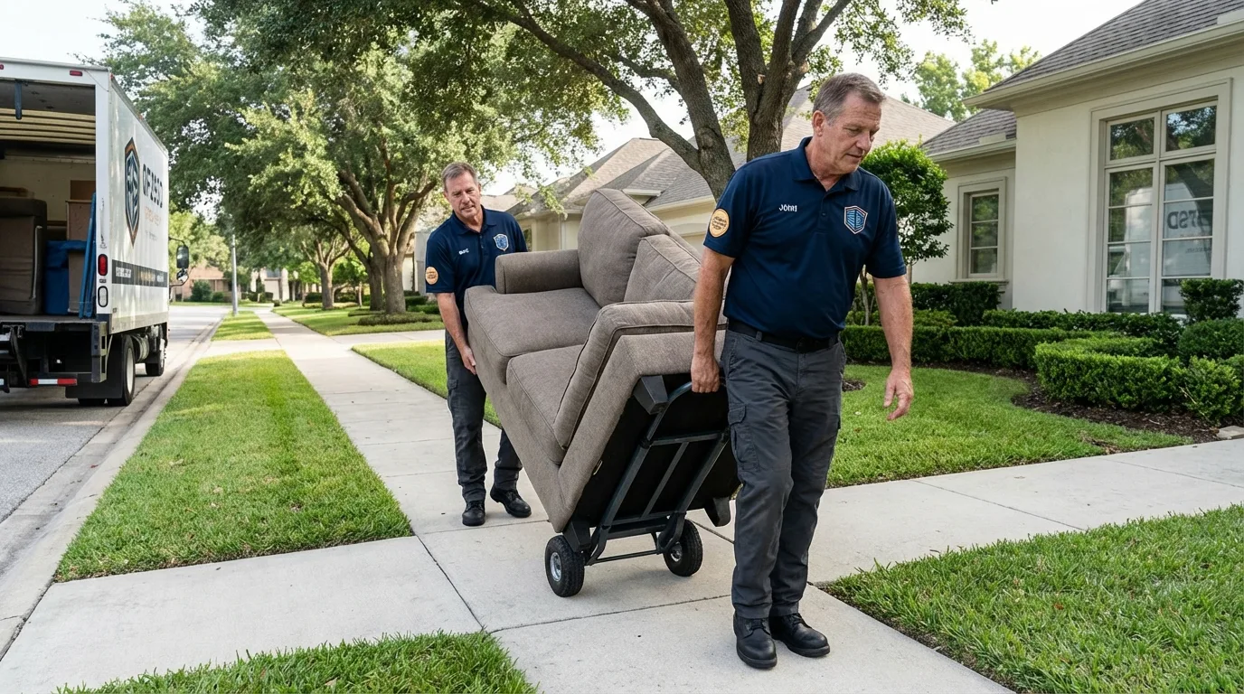 Local residential moving crew loading furniture in Seneca Falls, NY